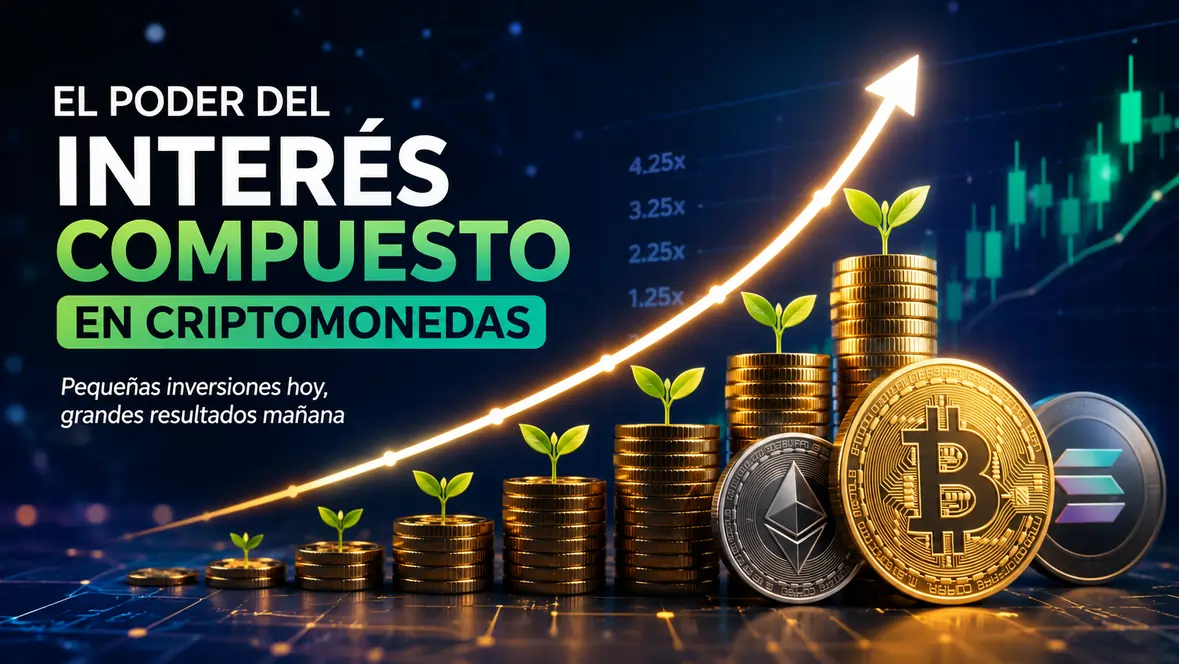Interés compuesto aplicado a criptomonedas como Bitcoin y Ethereum